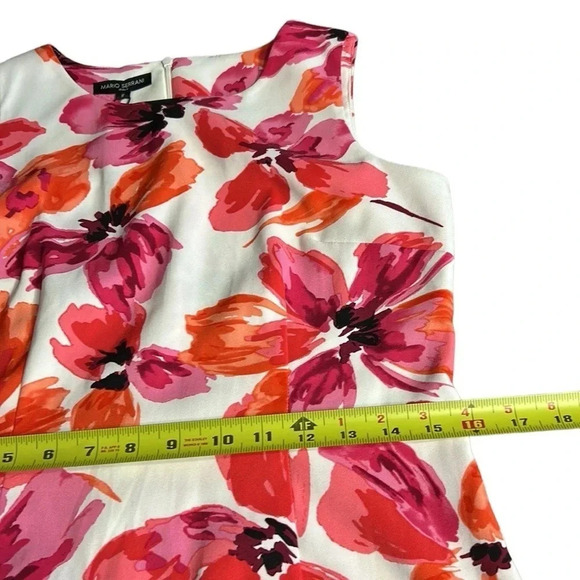 MARIO SERRANI dress, women size 8 . Multicolor, floral,sleeveless, back zip ,NWT - Picture 8 of 13